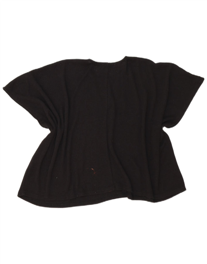Zara Womens Poncho Blouse Top UK 14 Medium Black Viscose