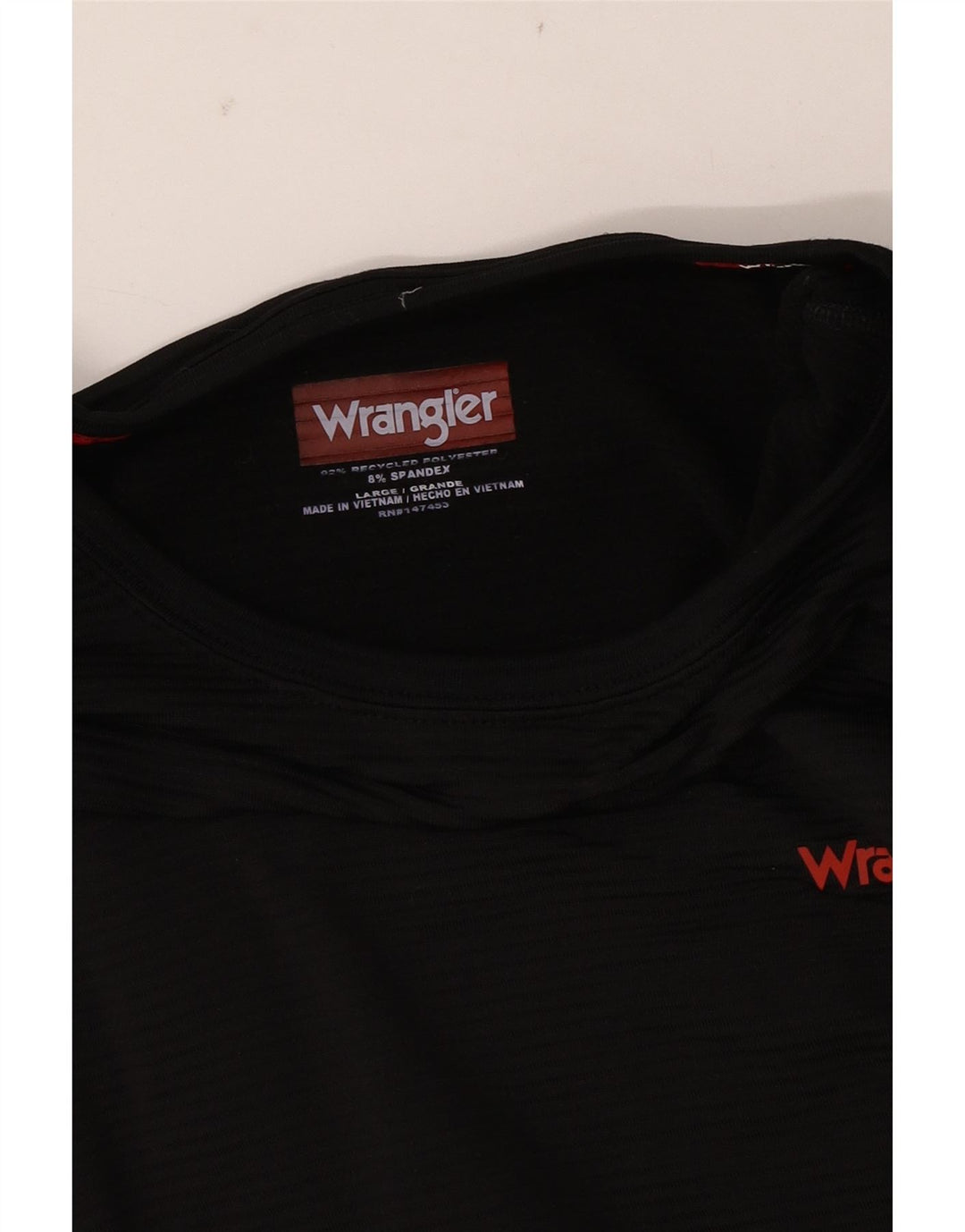 Wrangler Mens Top Long Sleeve Large Black Polyester