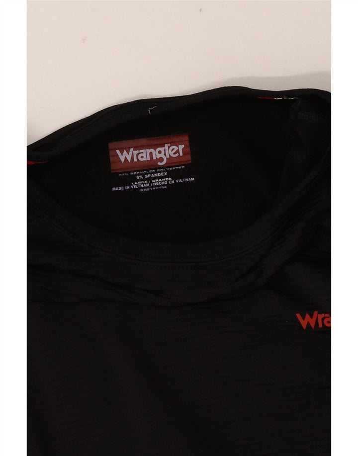 Wrangler Mens Top Long Sleeve Large Black Polyester