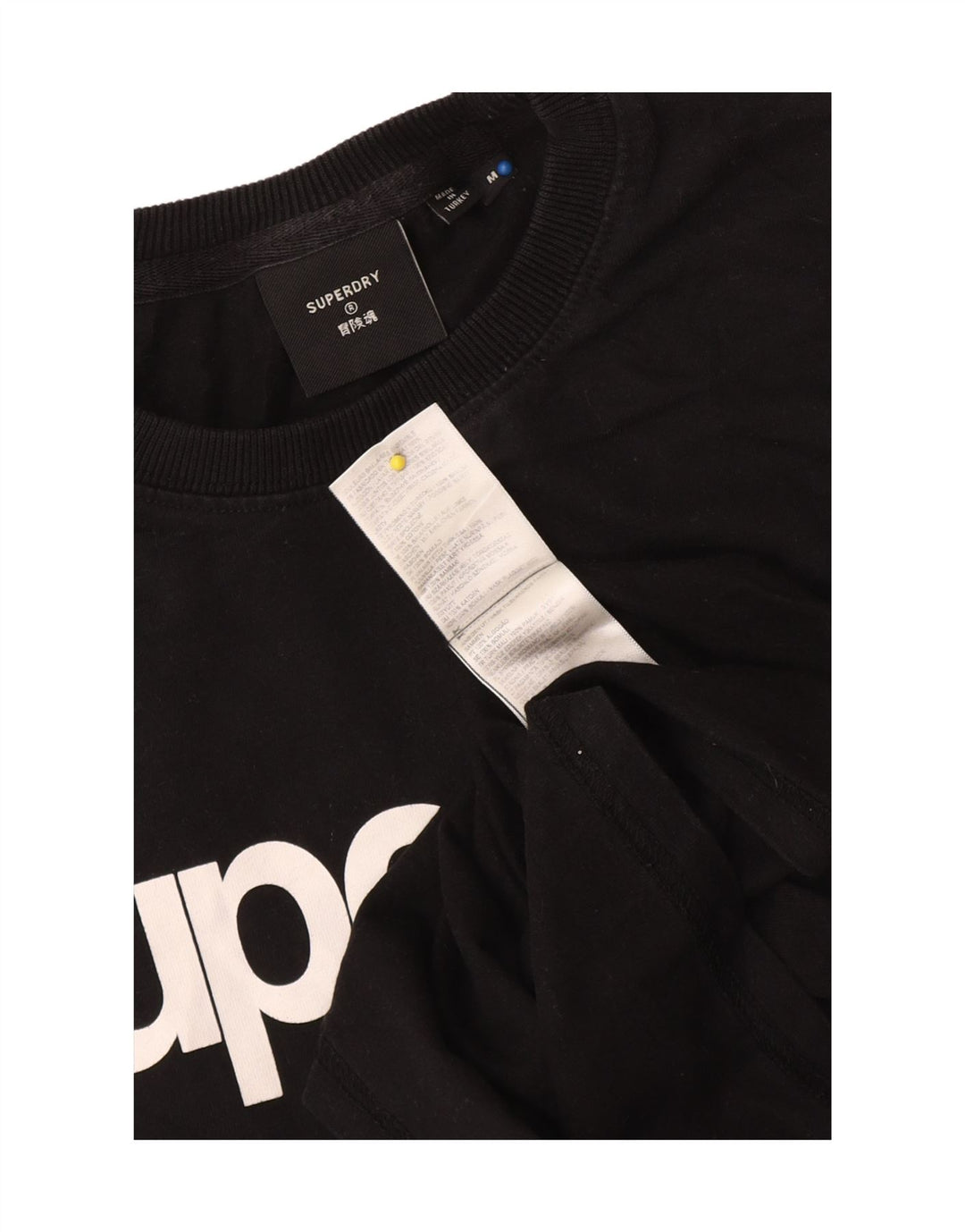 Superdry Mens Graphic T-Shirt Top Medium Black Cotton