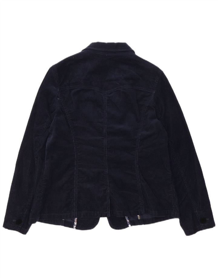 Marks & Spencer Womens 2 Button Corduroy Blazer Jacket UK 18 XL Navy Blue