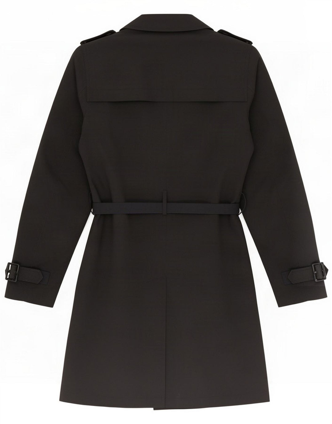 Marks & Spencer Womens Trench Coat UK 12 Medium Black Polyester