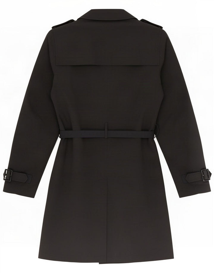 Marks & Spencer Womens Trench Coat UK 12 Medium Black Polyester