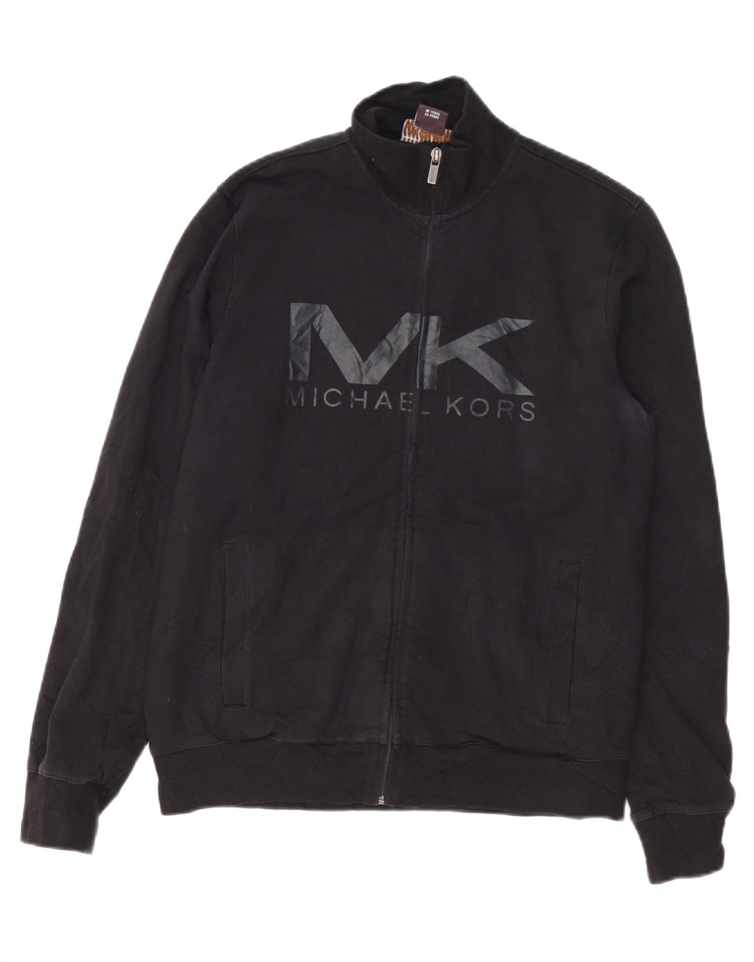 Michael Kors Mens Graphic Tracksuit Top Jacket Medium Black Cotton