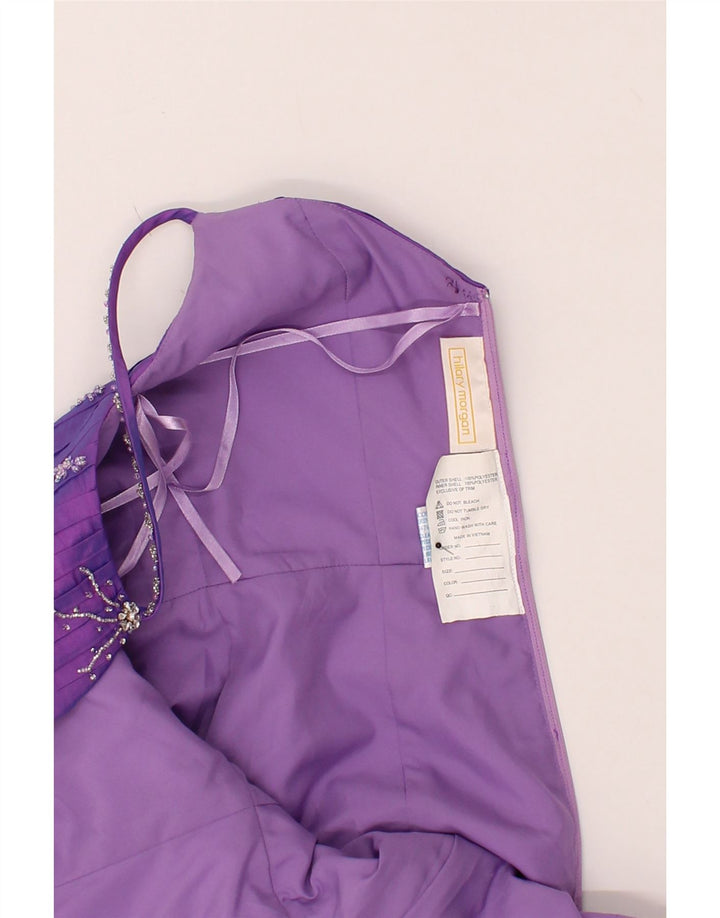 HILARY MORGAN Womens Sleeveless Maxi Dress UK 12 Medium Purple Polyester Vintage Hilary Morgan and Second-Hand Hilary Morgan from Messina Hembry 
