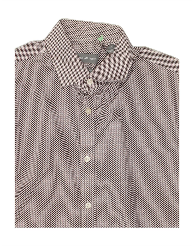 MICHAEL KORS Mens Shirt Size 15 1/2 Medium Grey Spotted Cotton | Vintage Michael Kors | Thrift | Second-Hand Michael Kors | Used Clothing | Messina Hembry 