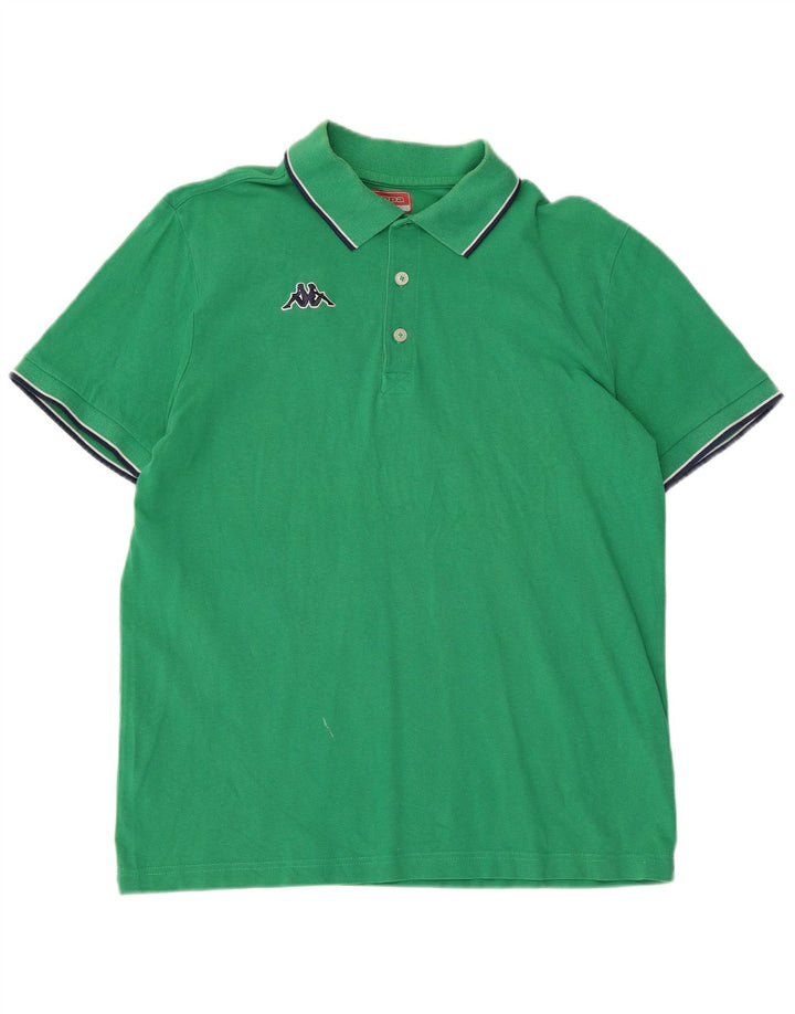 KAPPA Mens Polo Shirt Large Green Cotton