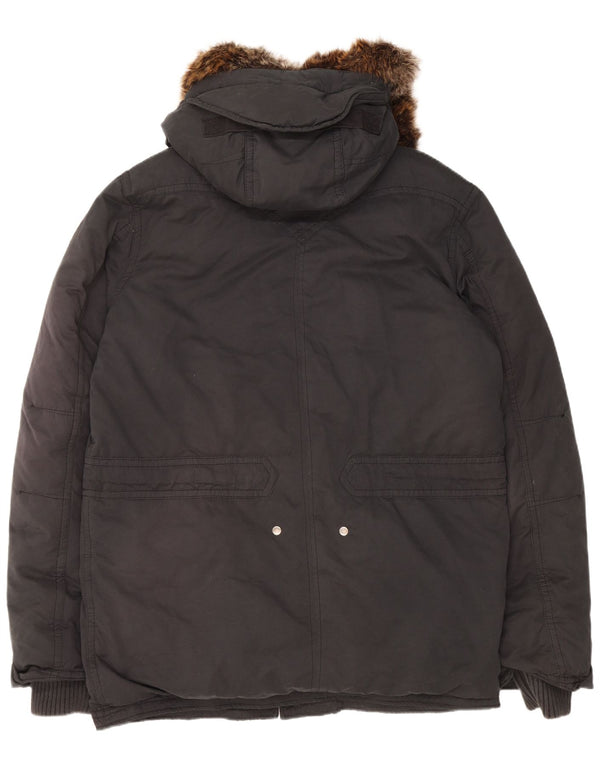 Levi's Mens Hooded Padded Coat UK 42 XL Black Polyester