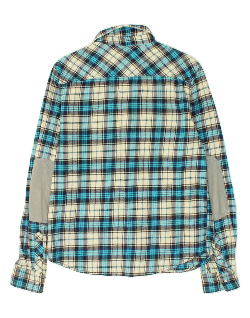 PUMA Mens Shirt Small Blue Check | Vintage Puma | Thrift | Second-Hand Puma | Used Clothing | Messina Hembry 