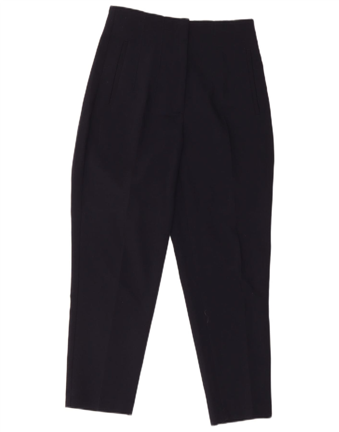 Zara Womens Crop Tapered Suit Trousers Medium W28 L26 Navy Blue Polyester