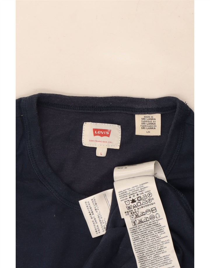 LEVI'S Mens T-Shirt Top Large Navy Blue