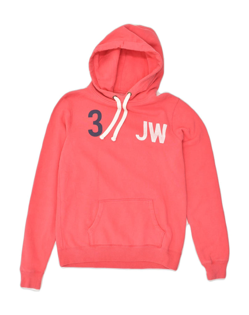 JACK WILLS Womens Graphic Hoodie Jumper UK 12 Medium Pink Cotton | Vintage Jack Wills | Thrift | Second-Hand Jack Wills | Used Clothing | Messina Hembry 