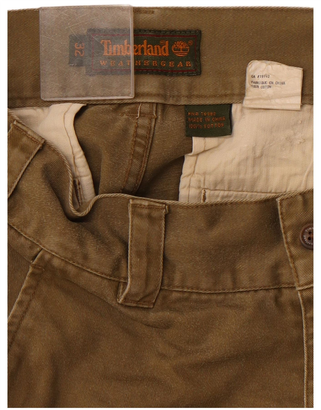 TIMBERLAND Mens Weathergear Cargo Shorts W32 Medium Khaki Cotton
