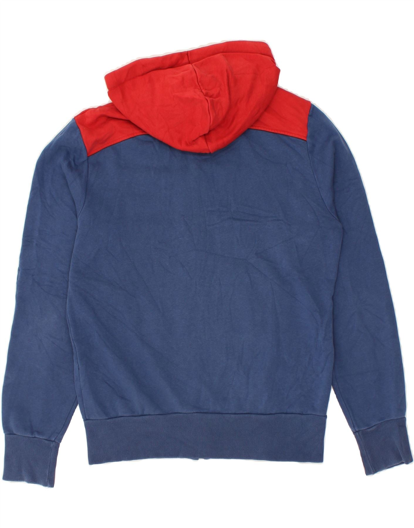 PUMA Mens Zip Hoodie Sweater Medium Blue Colourblock | Vintage Puma | Thrift | Second-Hand Puma | Used Clothing | Messina Hembry