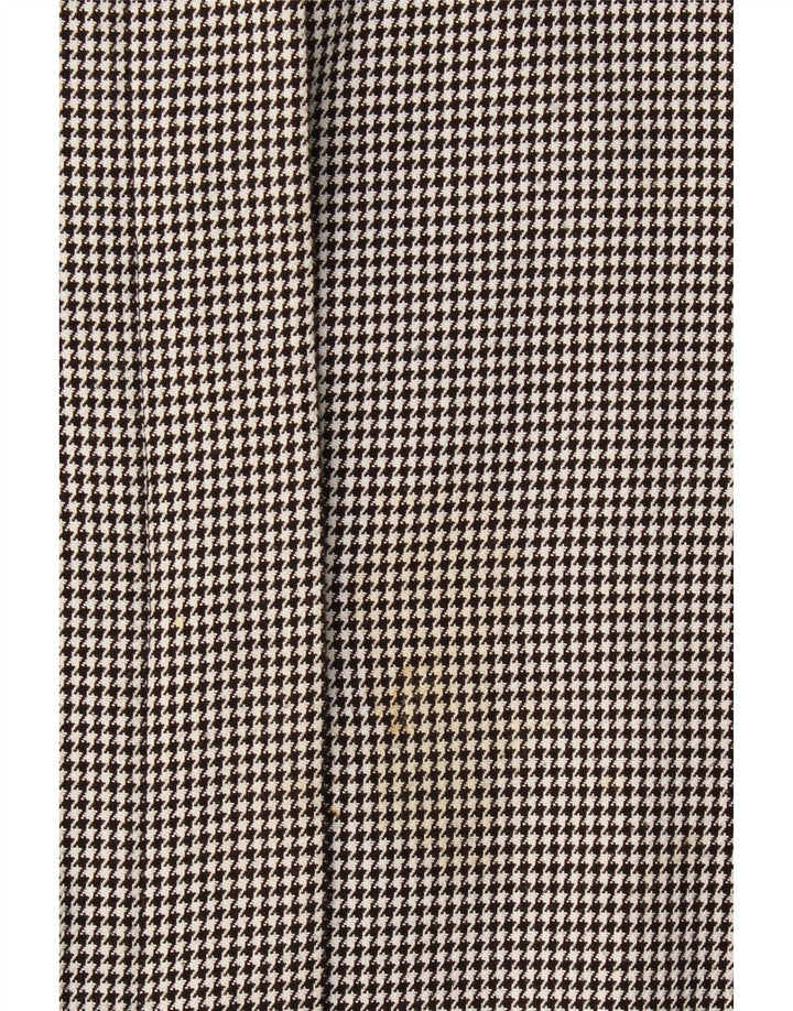 Vintage Womens Bomber Jacket UK 20 2XL Black Houndstooth Polyester