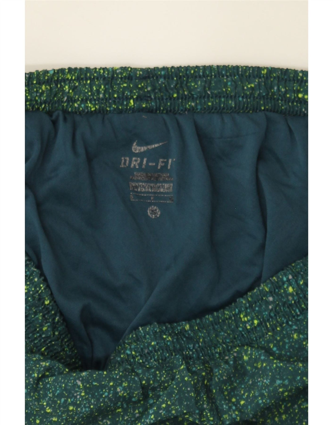 NIKE Womens Sport Shorts UK 10 Small  Green Spotted Polyester Vintage Nike and Second-Hand Nike from Messina Hembry 