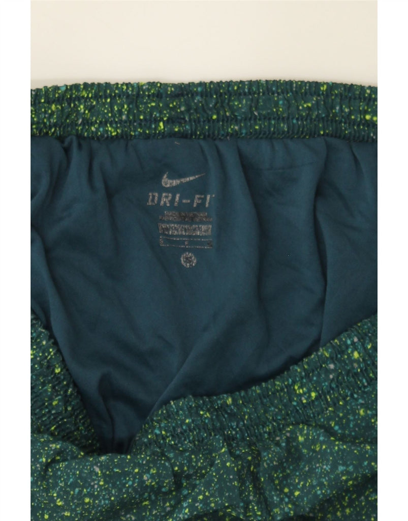 NIKE Womens Sport Shorts UK 10 Small  Green Spotted Polyester Vintage Nike and Second-Hand Nike from Messina Hembry 