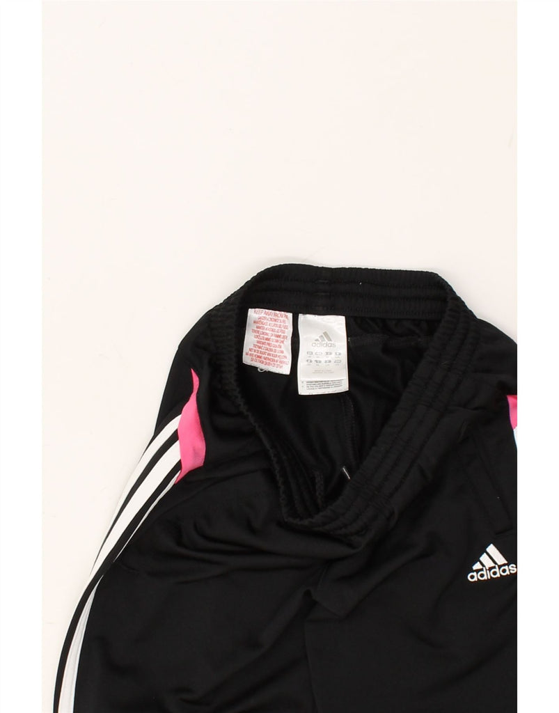 ADIDAS Girls Tracksuit Trousers Joggers 7-8 Years Black Polyester | Vintage Adidas | Thrift | Second-Hand Adidas | Used Clothing | Messina Hembry 