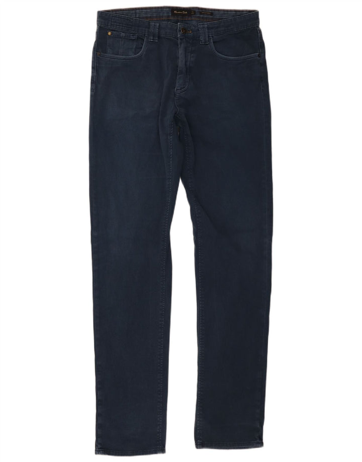 Massimo Dutti Mens Straight Casual Trousers EU 40 Medium W31 L34 Navy Blue