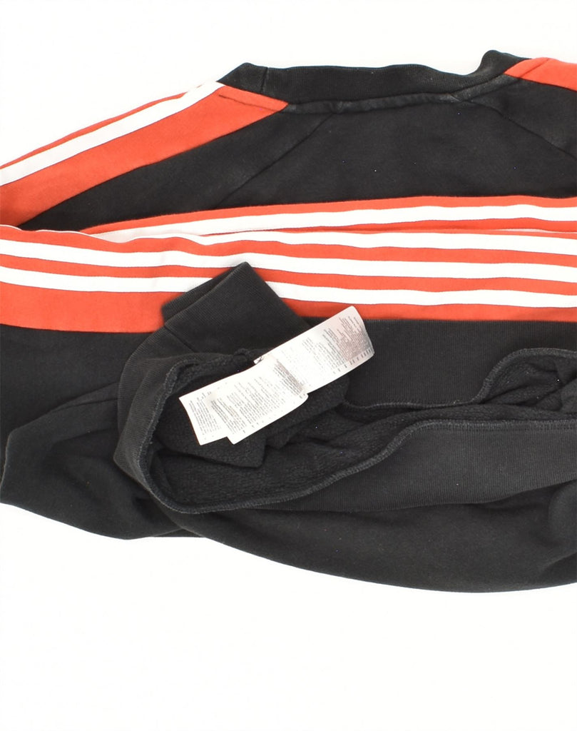 ADIDAS Womens Sweatshirt Jumper UK 12 Medium Black Cotton | Vintage Adidas | Thrift | Second-Hand Adidas | Used Clothing | Messina Hembry 