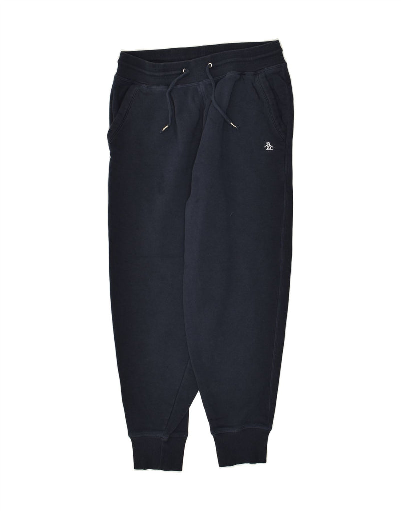 PENGUIN Mens Tracksuit Trousers Joggers Medium Navy Blue Cotton | Vintage Penguin | Thrift | Second-Hand Penguin | Used Clothing | Messina Hembry 