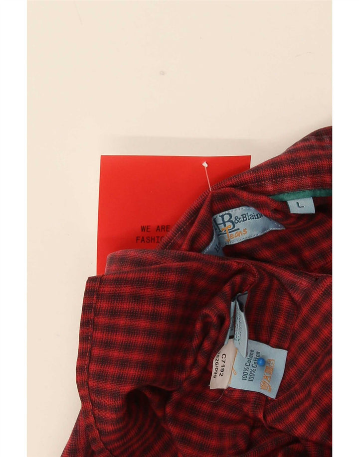 Harmont & Blaine Mens Shirt Large Red Check Cotton