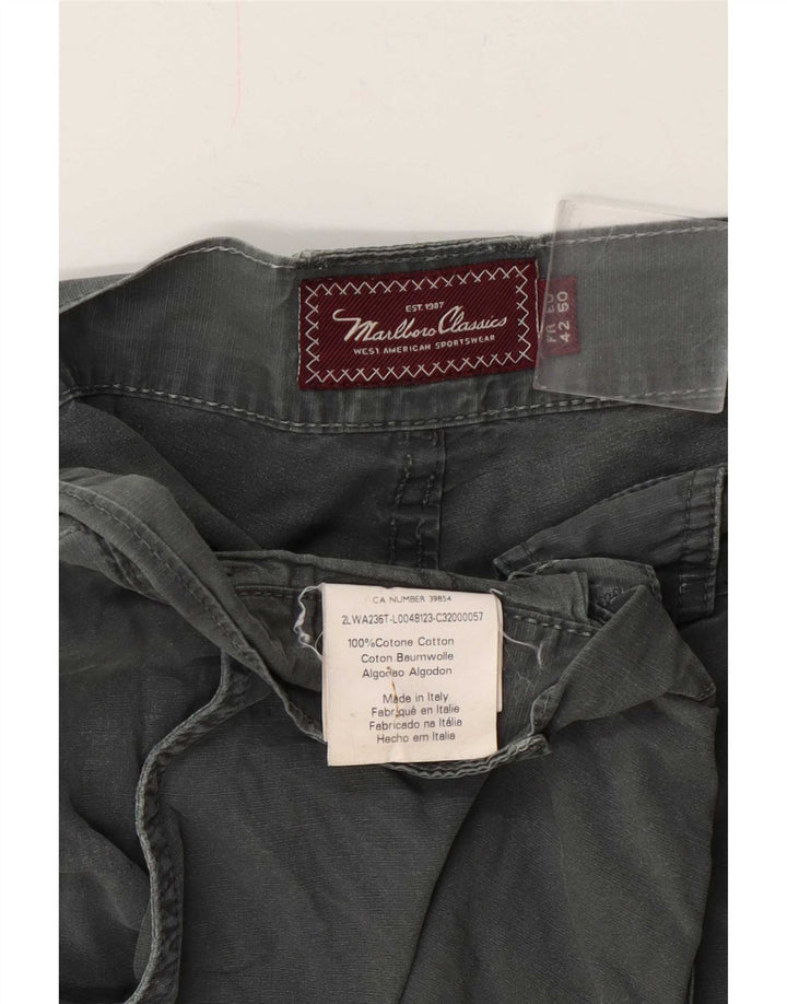 Marlboro Classics Mens Cargo Shorts EU 50 Large W34 Grey Cotton