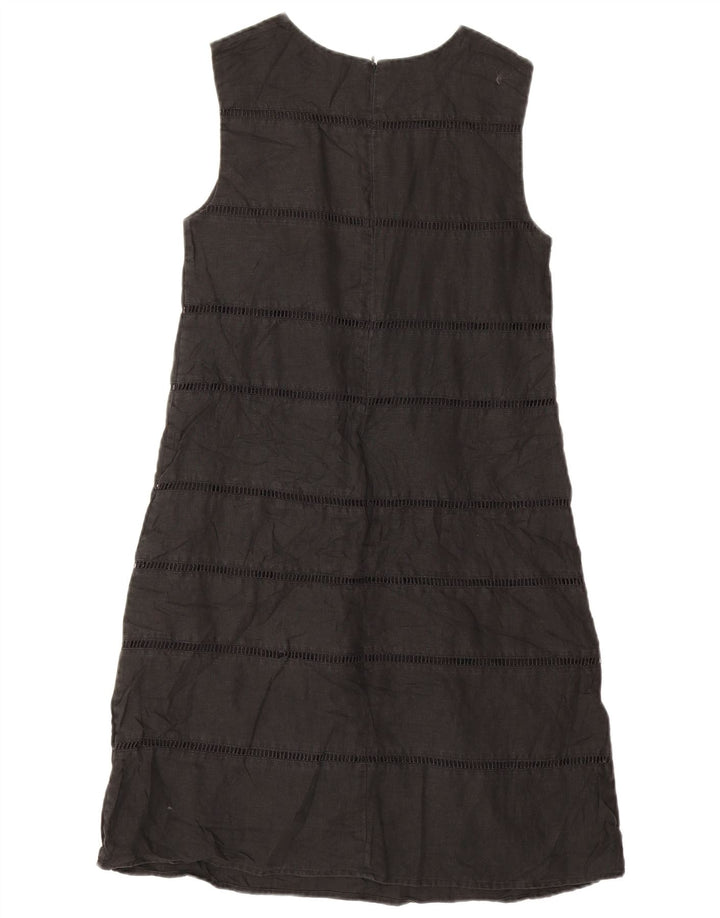 Hobbs Womens Sleeveless Basic Dress UK 8 Small Black Linen