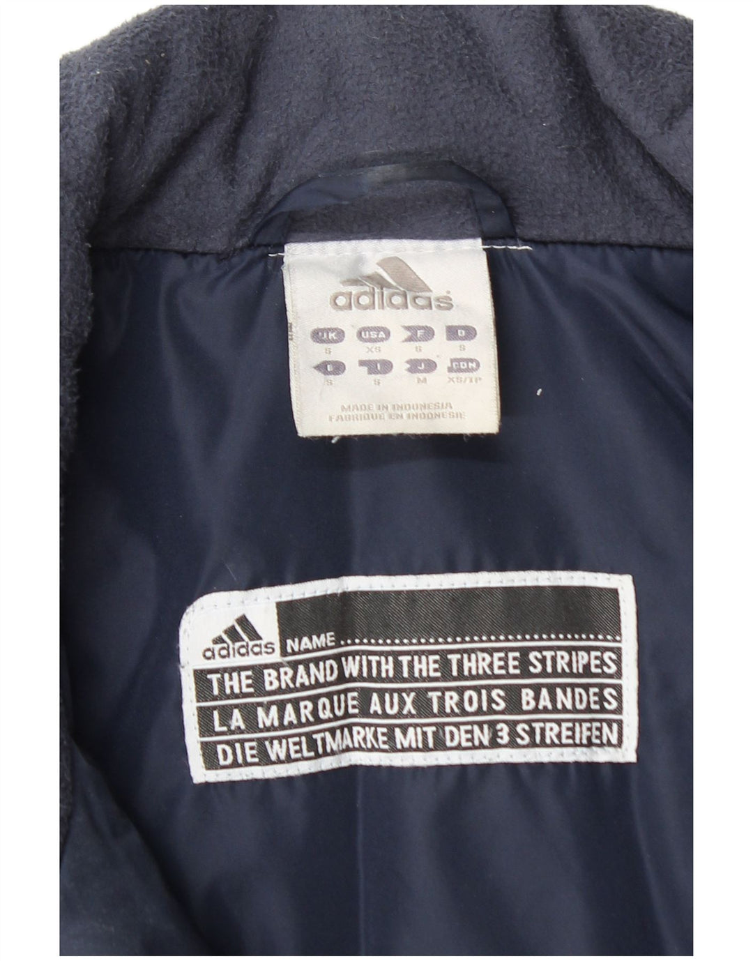 ADIDAS Mens Graphic Windbreaker Jacket UK 36 Small Navy Blue Colourblock