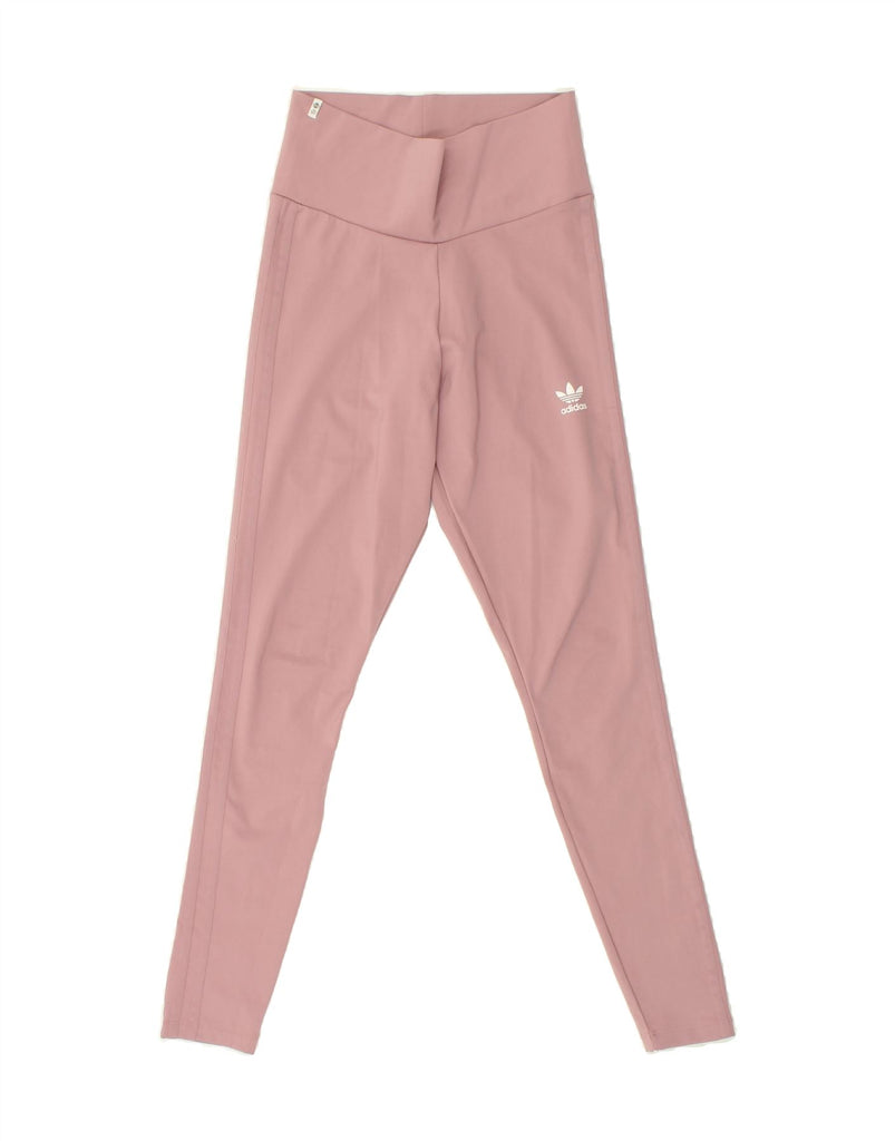 ADIDAS Womens Leggings UK 10 Small Pink Polyester Vintage Adidas and Second-Hand Adidas from Messina Hembry 