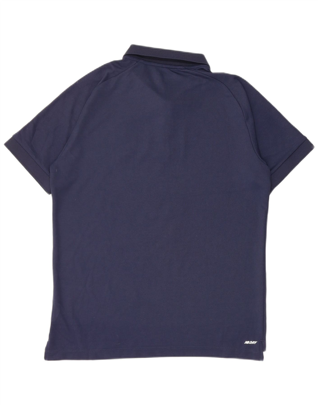 New Balance Mens Graphic Polo Shirt Medium Navy Blue Polyester