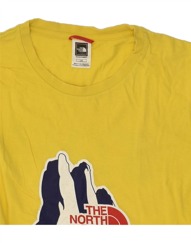 THE NORTH FACE Mens Graphic T-Shirt Top Large Yellow Cotton Vintage The North Face and Second-Hand The North Face from Messina Hembry 