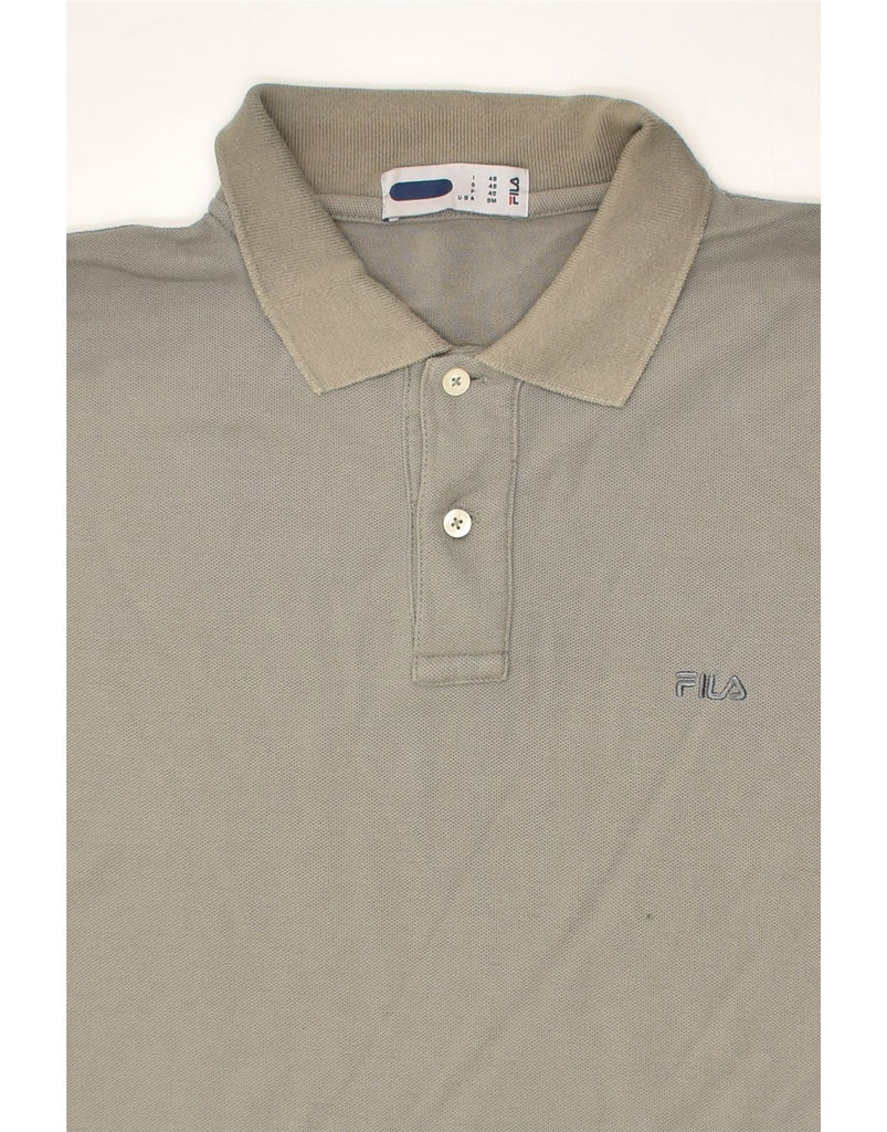 FILA Mens Long Sleeve Polo Shirt IT 48 Medium Grey Cotton | Vintage Fila | Thrift | Second-Hand Fila | Used Clothing | Messina Hembry 