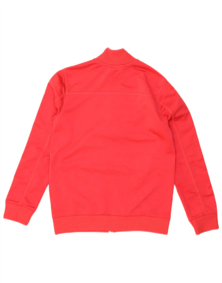 ADIDAS Girls Tracksuit Top Jacket 9-10 Years Red Polyester