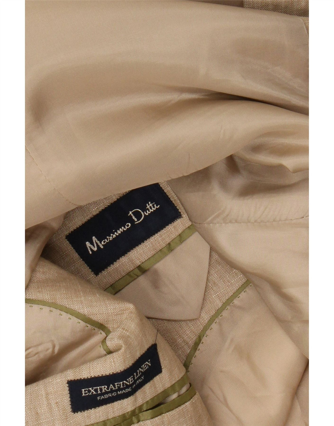 MASSIMO DUTTI Mens 3 Button Blazer Jacket UK 38 Medium Beige Linen