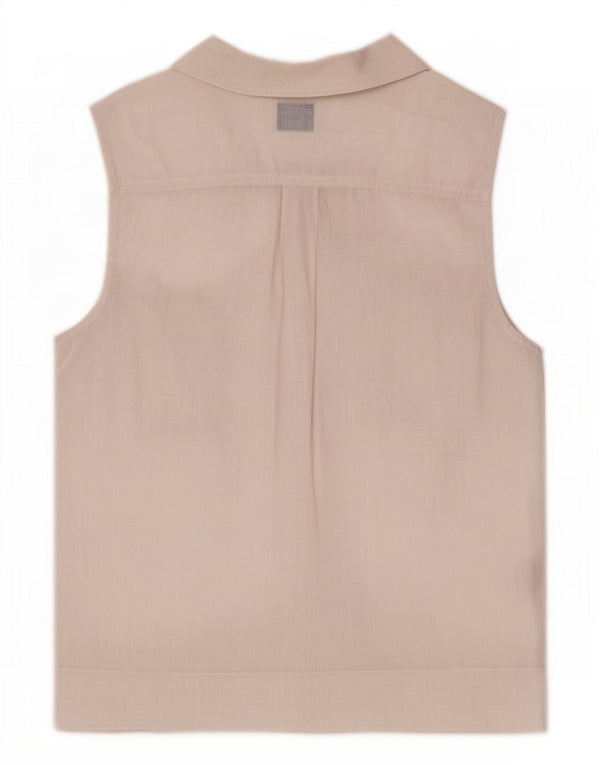 Max & Co. Womens Sleeveless Shirt Blouse IT 40 Small White Linen