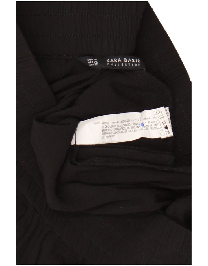 Zara Womens Shorts XL W32  Black Viscose