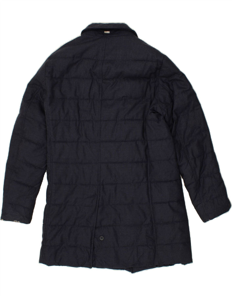 HERNO Mens Padded Coat IT 50 Large Navy Blue Wool Vintage Herno and Second-Hand Herno from Messina Hembry 