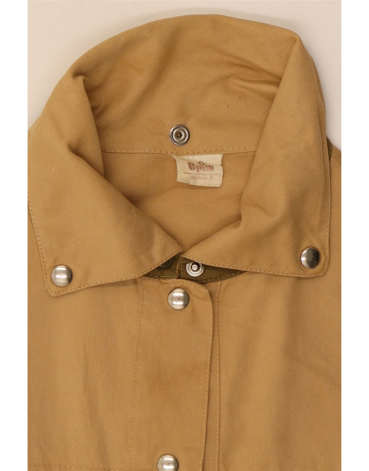 VINTAGE Womens Bomber Jacket UK 14 Medium Beige Cotton Vintage Vintage and Second-Hand Vintage from Messina Hembry 