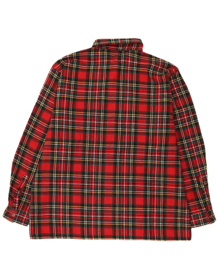 Vintage Mens Flannel Shirt XL Red Check Wool