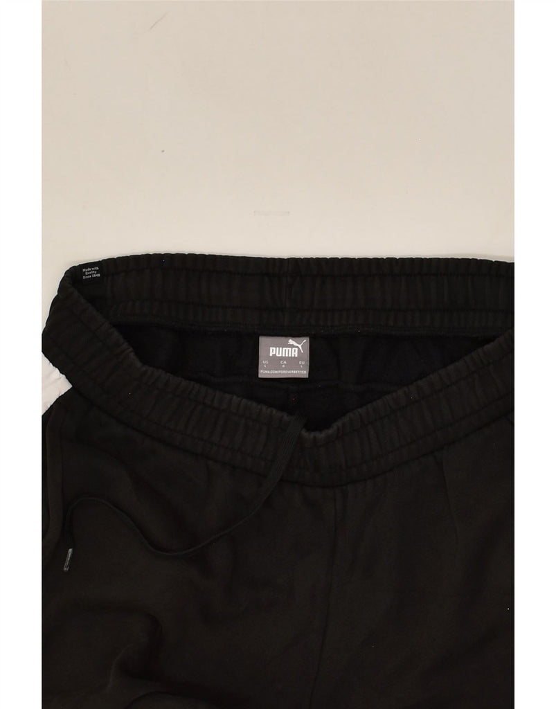 PUMA Mens Graphic Tracksuit Trousers Joggers Large Black Colourblock | Vintage Puma | Thrift | Second-Hand Puma | Used Clothing | Messina Hembry 
