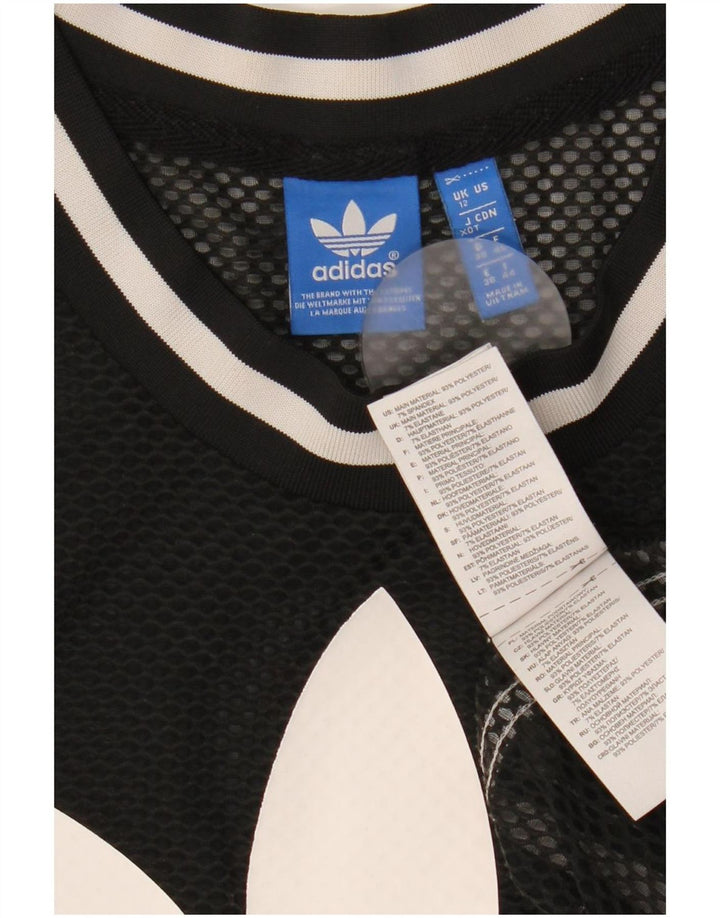 Adidas Womens Graphic Vest Top UK 12 Medium Black Polyester