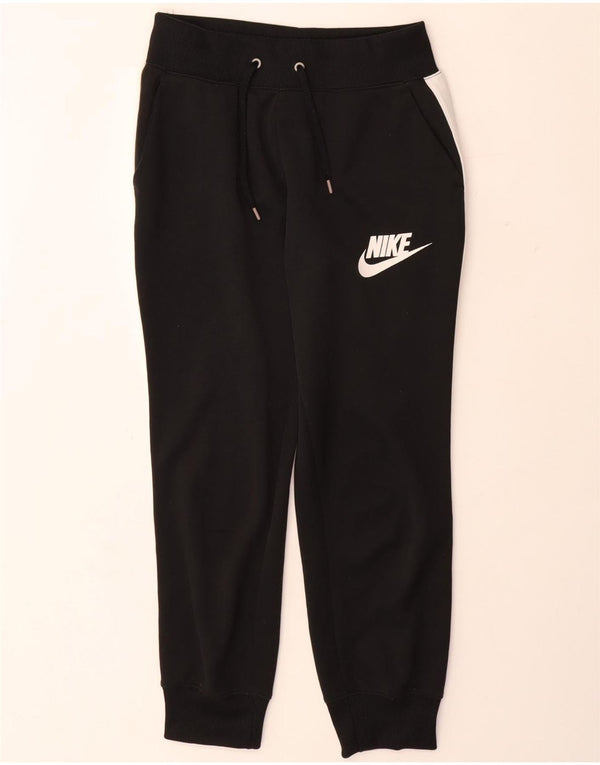 NIKE Womens Tracksuit Trousers Joggers UK 8 Small  Black Colourblock