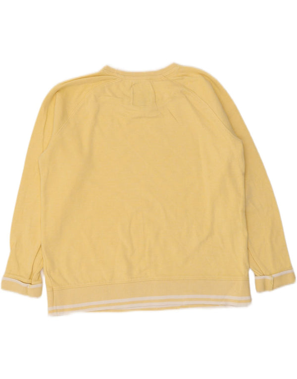 Crew Clothing Womens Sweatshirt Jumper UK 12 Medium Yellow Striped Cotton
