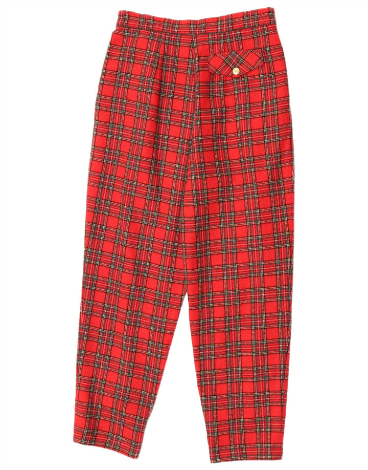 VINTAGE Womens Pegged Chino Trousers W25 L26 Red Check
