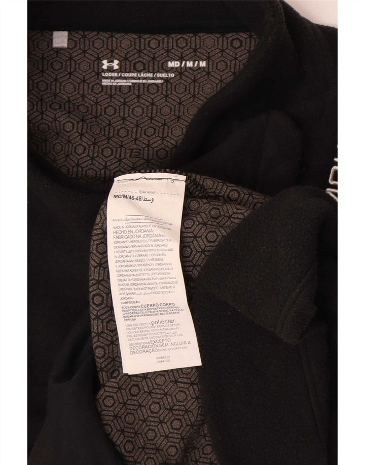 Under Armour Womens Graphic Zip Neck Fleece Jumper UK 14 Medium Black