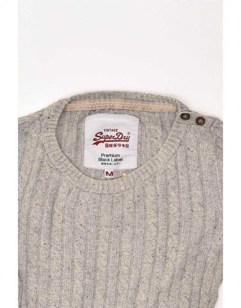 SUPERDRY Womens Boat Neck Jumper Sweater UK 12 Medium Grey Cotton | Vintage Superdry | Thrift | Second-Hand Superdry | Used Clothing | Messina Hembry 