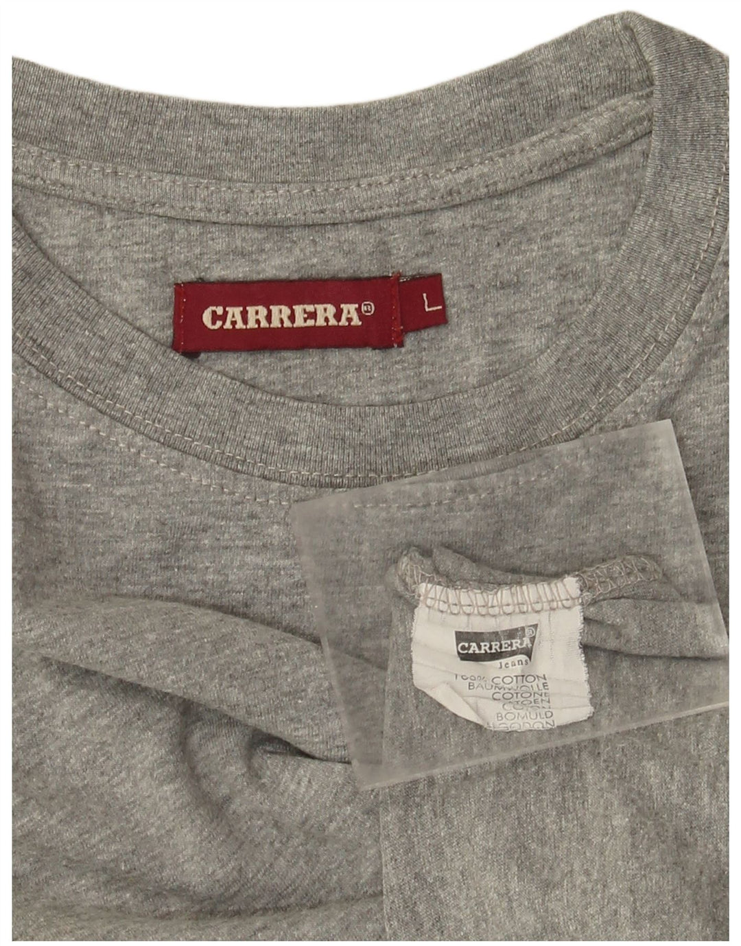 Carrera Womens T-Shirt Top UK 16 Large Grey Flecked Cotton