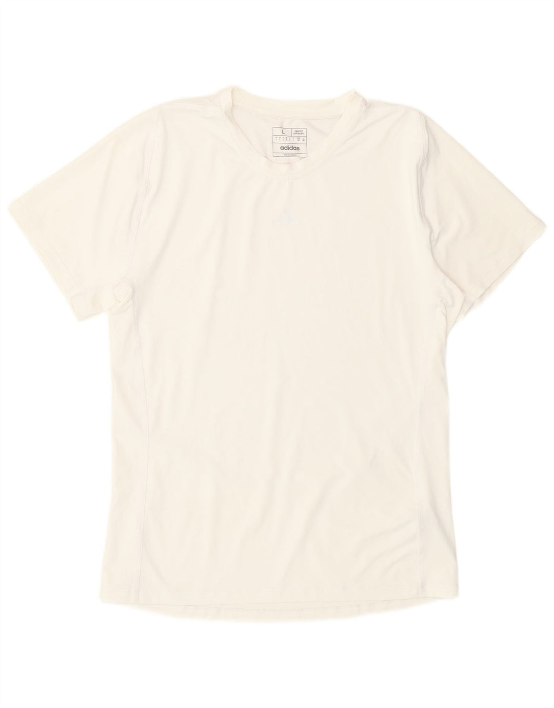 Adidas Womens Tight Fit T-Shirt Top UK 14 Large White Polyester