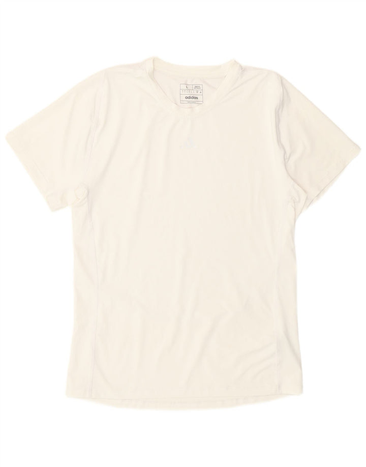 Adidas Womens Tight Fit T-Shirt Top UK 14 Large White Polyester